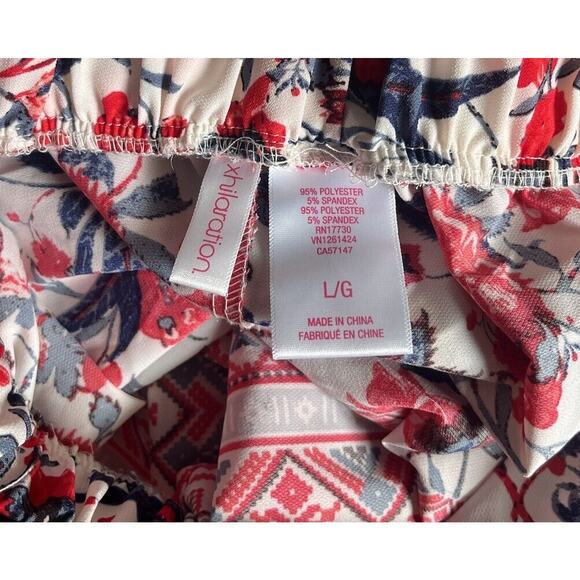 XHILARATION Womens Shorts Multicolored Size Large Red‎ Blue Floral White Boho - Picture 3 of 4